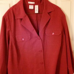 Plus Size Light Weight Rust Blouse w/4 Big Buttons